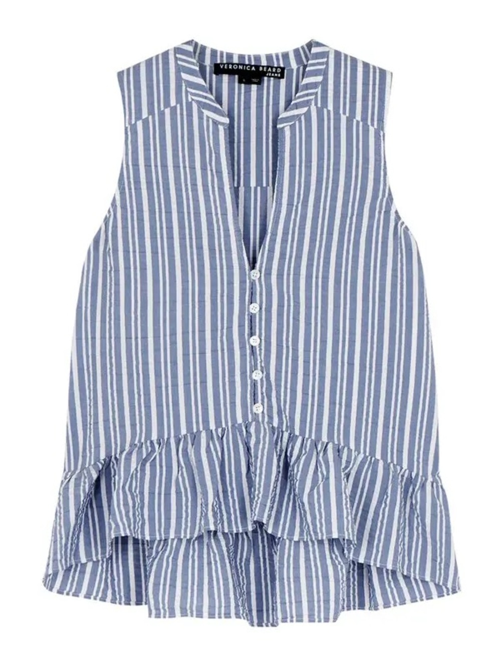 NWT - Antonina Sleeveless Blue & White Striped Shirt (XL) - Picture 4 of 12